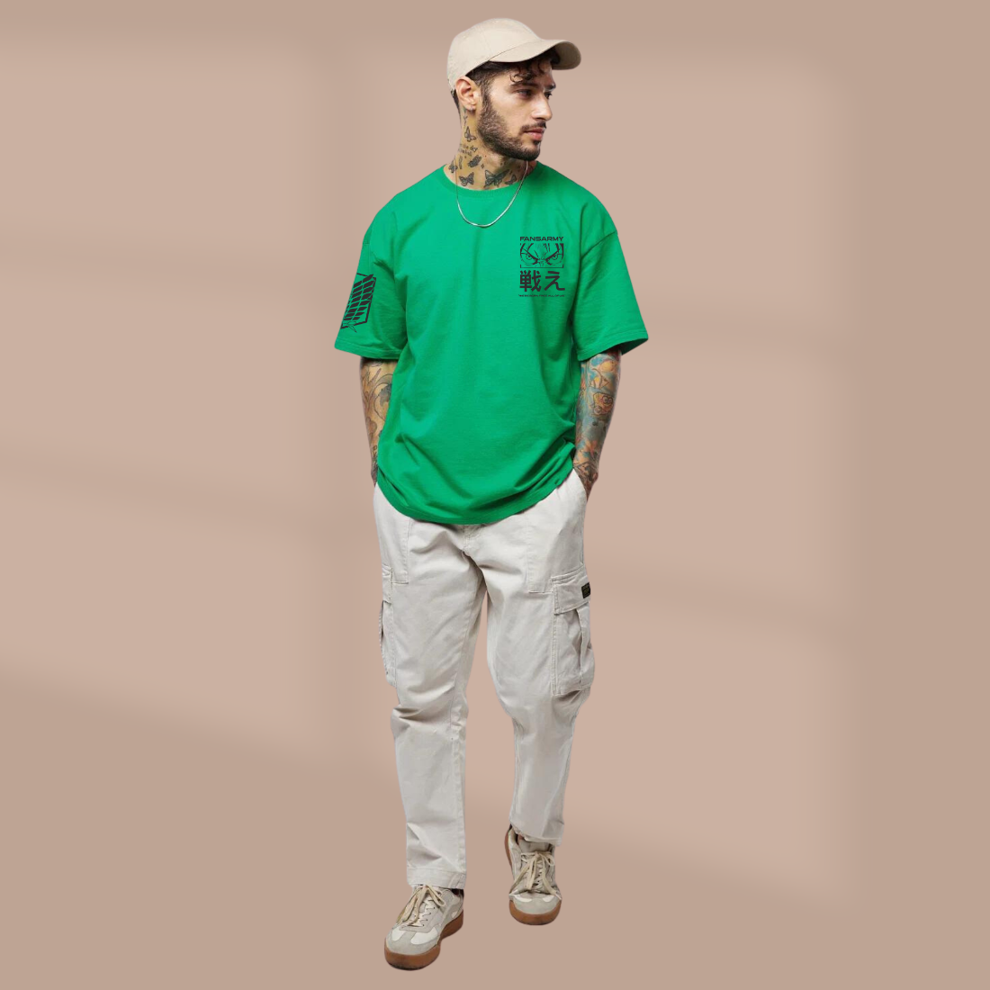 Maglietta Uomo AOT Titan Eren Tatakae – Anime Lover – Nera 3XL – Regalo Per Fan Di Attack On Titan