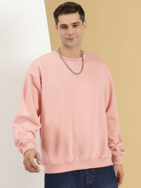 candy pink plain oversized sweatshirt mens