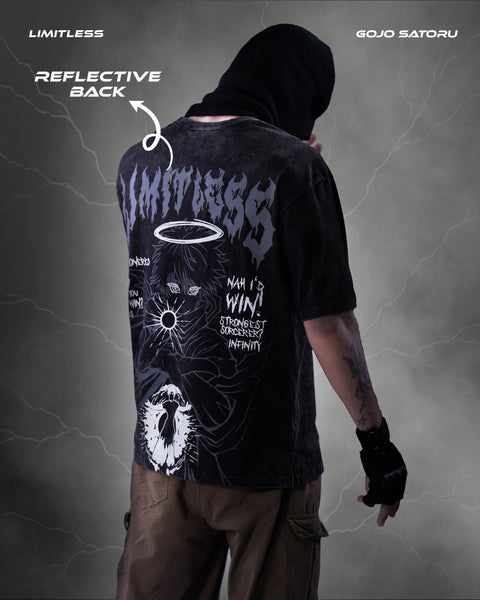 Gojo Limitless Acid Wash Anime T-shirt