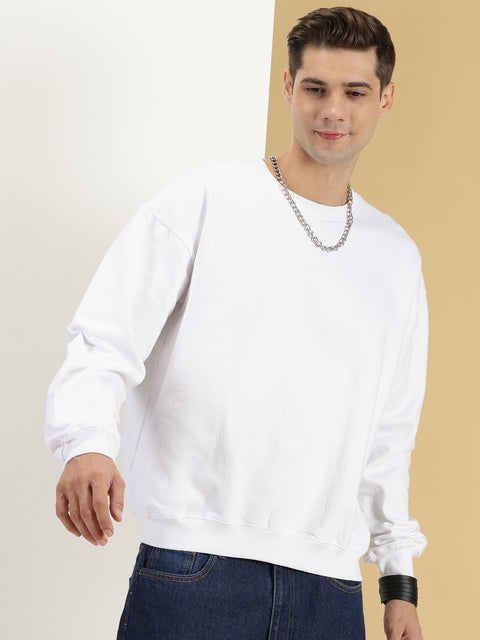 plain white oversized sweatshirt for men