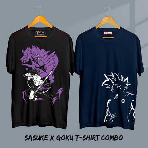 sasuke x goku tshirt combo