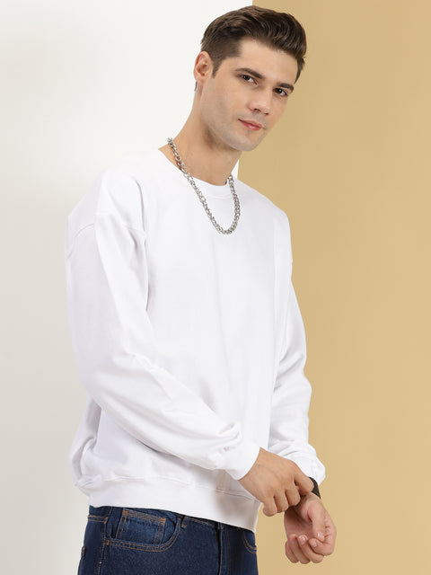 plain white oversized sweatshirt for men