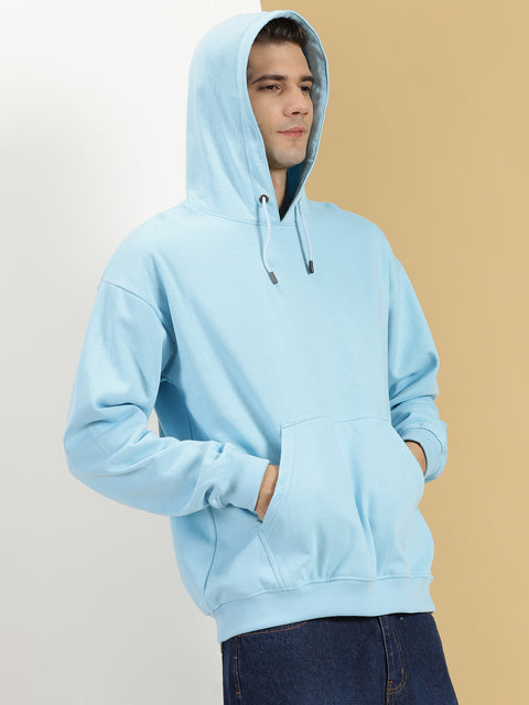 ice blue oversized hoodie men