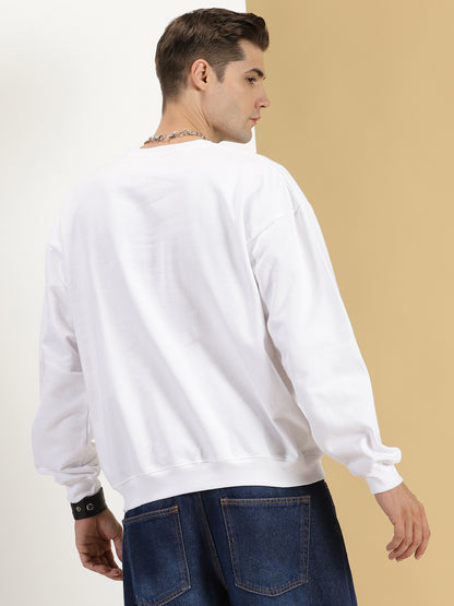 plain white oversized sweatshirt for men