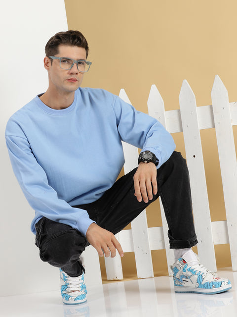 Sky Blue Oversized Sweatshirt