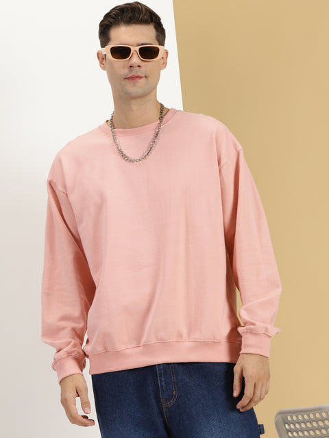 candy pink plain oversized sweatshirt mens