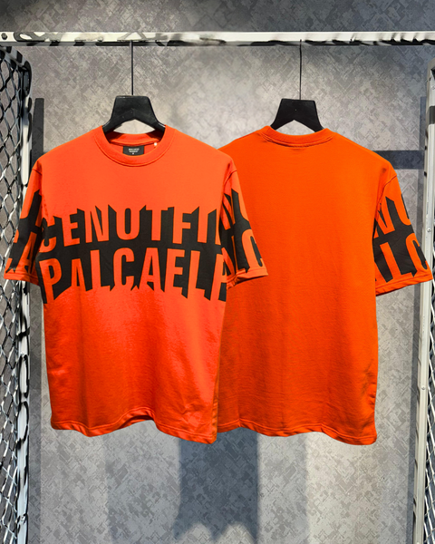 The Typo Art Heavy Guage Oversized T-shirt Orange