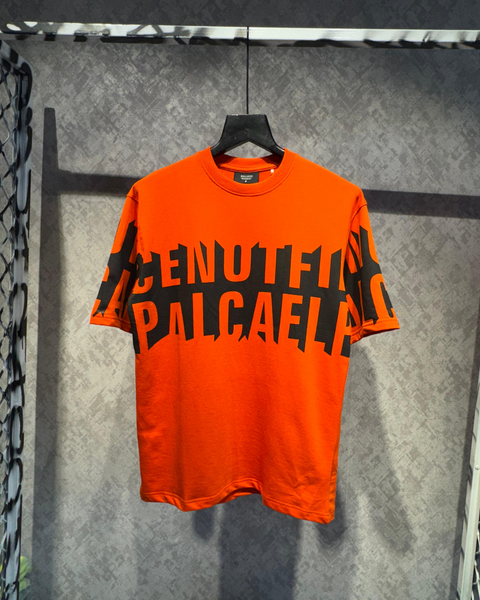 The Typo Art Heavy Guage Oversized T-shirt Orange