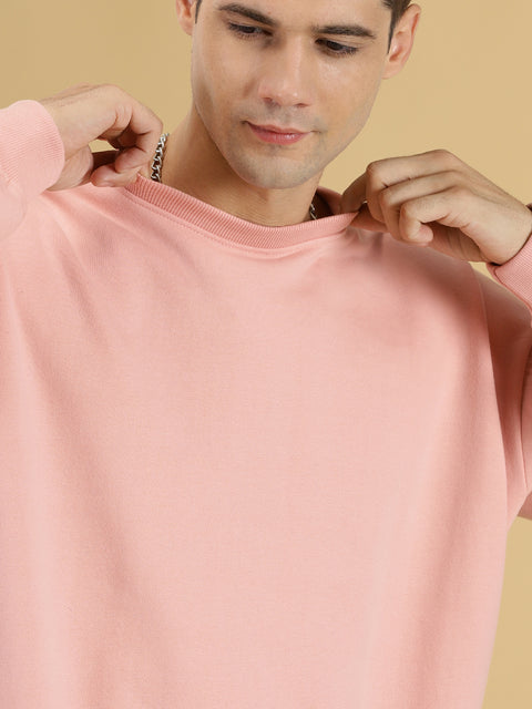 candy pink plain oversized sweatshirt mens