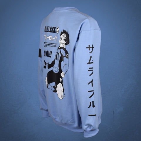 Bluelock oversized blue anime sweatshirt - stylish and comfortable casual wear