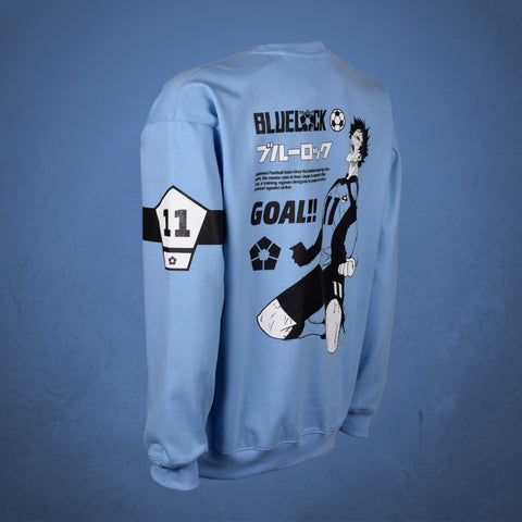 Bluelock oversized blue anime sweatshirt - stylish and comfortable casual wear