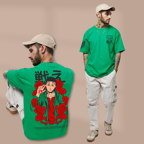 eren attack on titan anime oversized tshirt - Fans Army