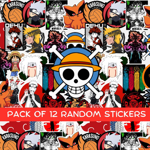 Pack Of 12 Random Anime Stickers