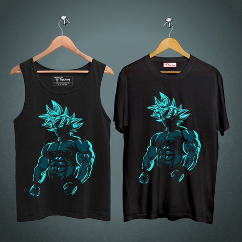 Goku Power Mode Tank Top and T-shirt Combo