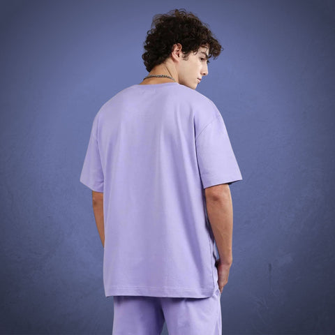 Lavender Oversized T-Shirt made with bio-washed cotton fabric for a soft feel and baggy fit - perfect for streetwear style