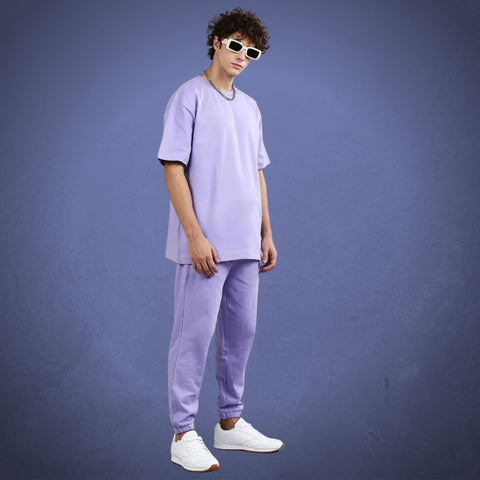 Lavender Oversized T-Shirt made with bio-washed cotton fabric for a soft feel and baggy fit - perfect for streetwear style